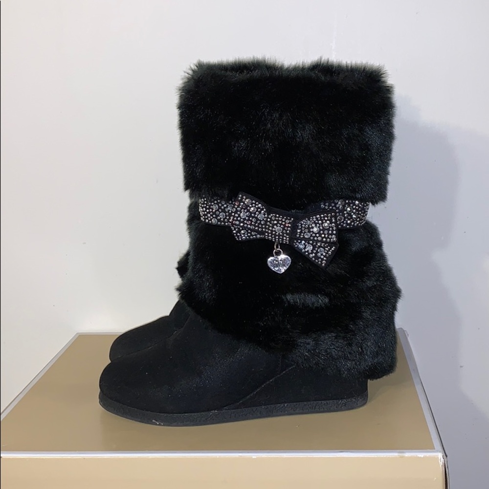 Stuart Weitzman Lana Brianna wedged faux fur boots